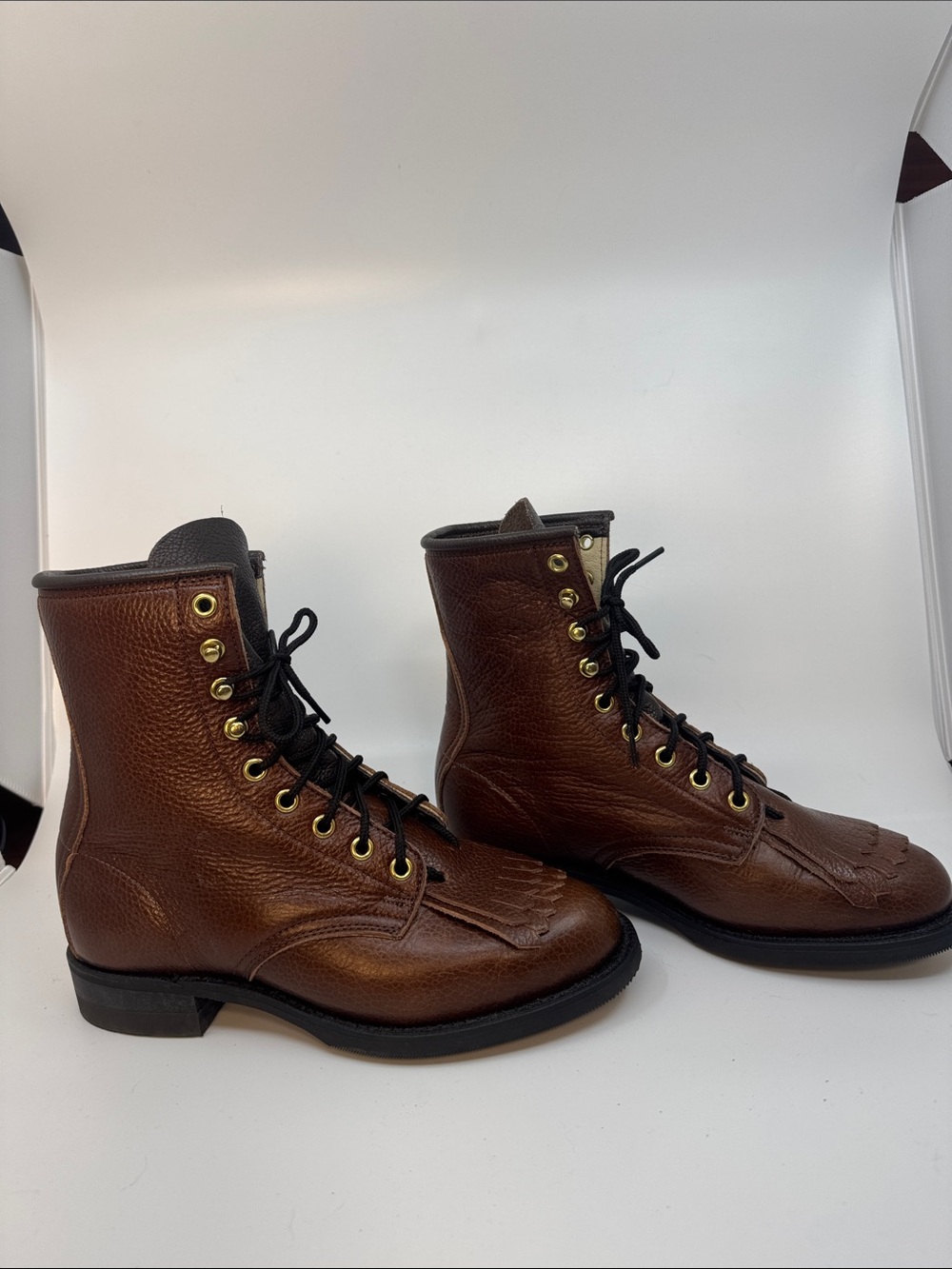 Canada West Boots Brown Leather Kiltie Lace Up 6.5 From TV Show Yellowjackets
